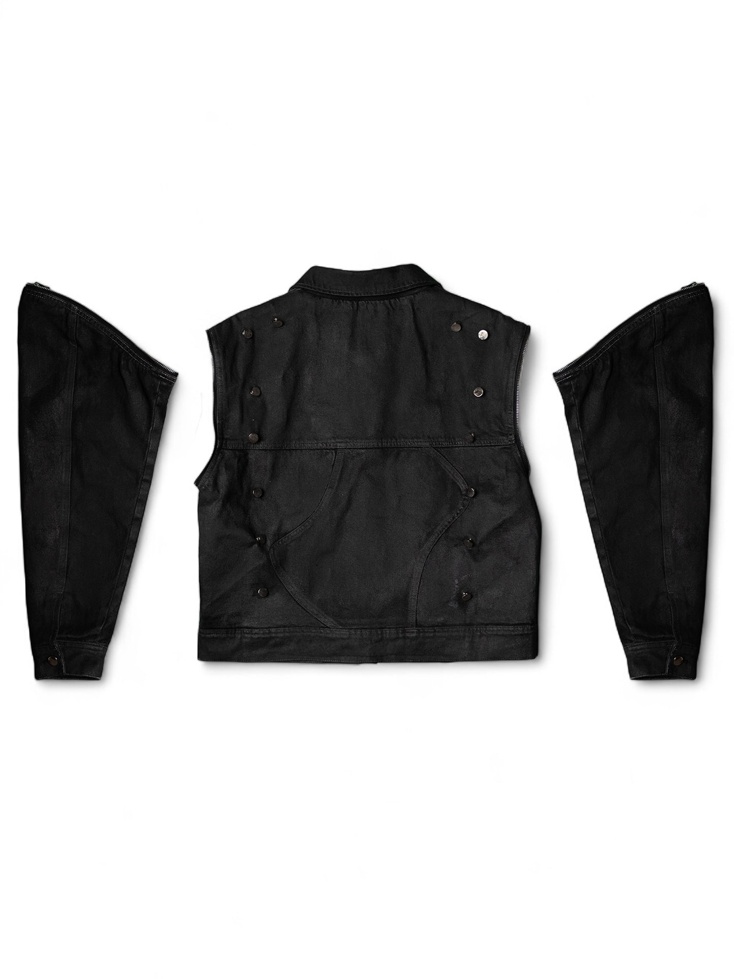 .Black Convertible Fur Jacket