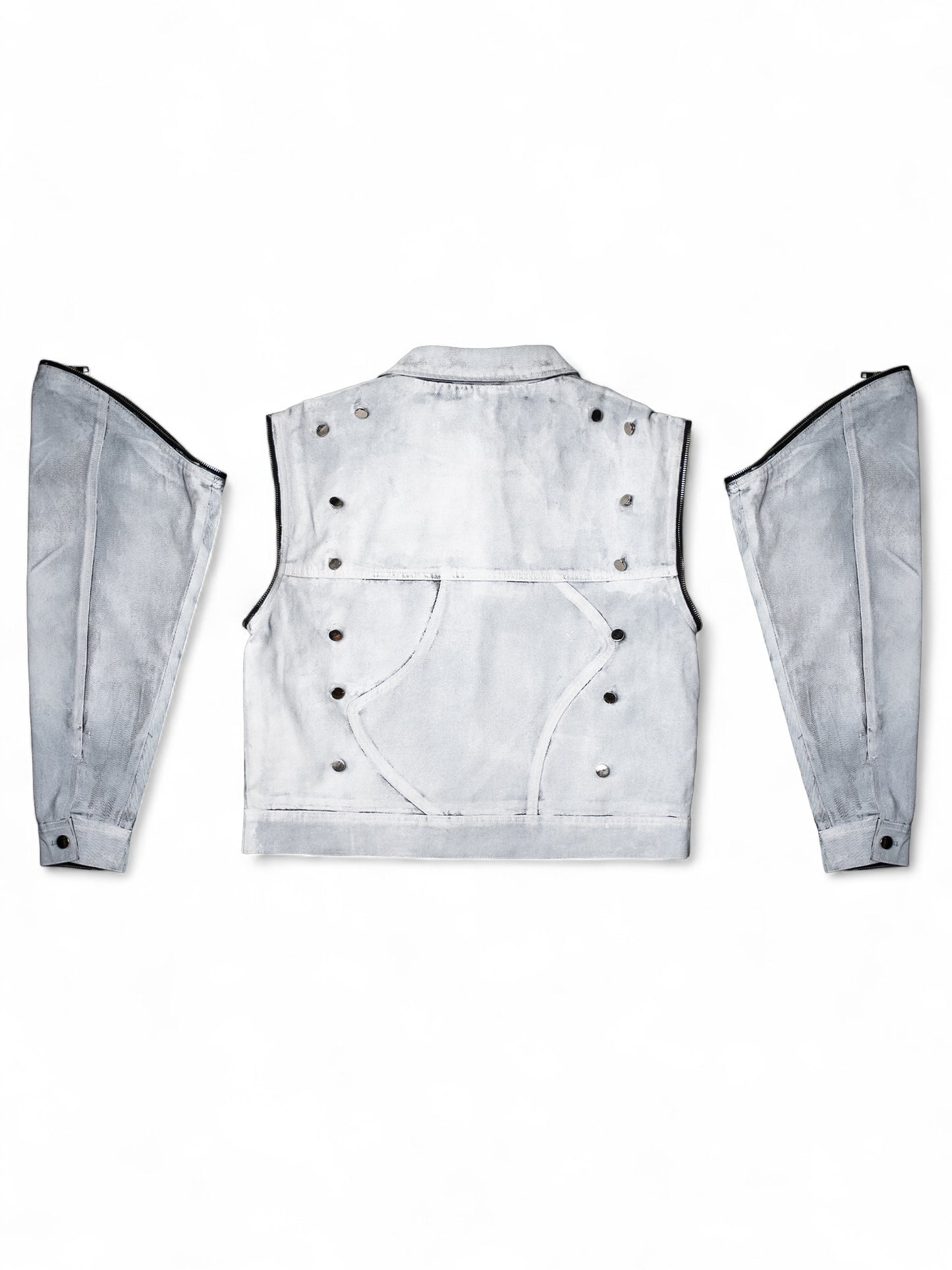 .White Convertible Fur Jacket