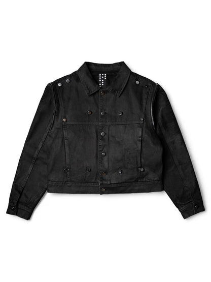 .Black Convertible Fur Jacket