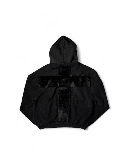 .Reversible Cross Hoodie