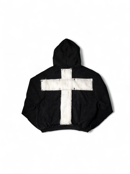.Reversible Cross Hoodie