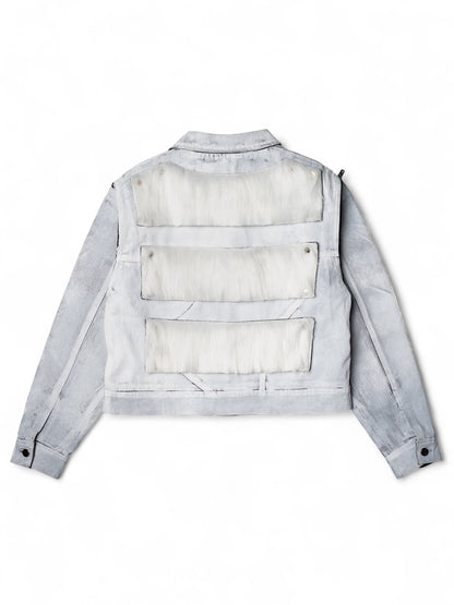 .White Convertible Fur Jacket