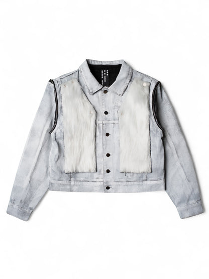 .White Convertible Fur Jacket