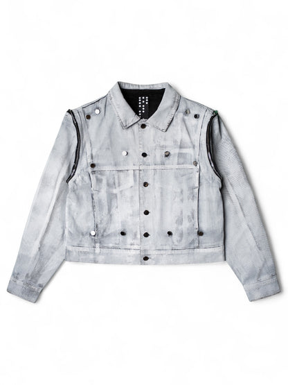 .White Convertible Fur Jacket