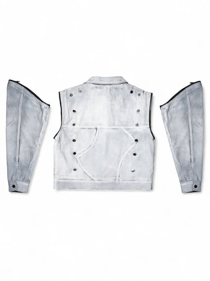 .White Convertible Fur Jacket